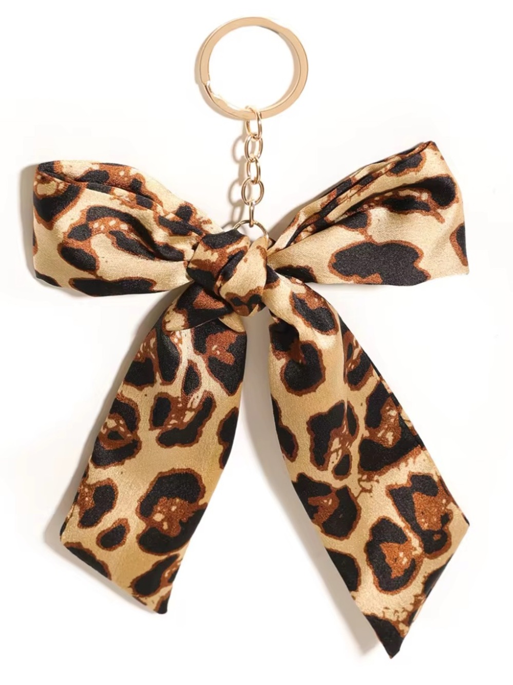 Leopard Print Bow Bag Charm Purse Charm Keychain Trendy Accessory